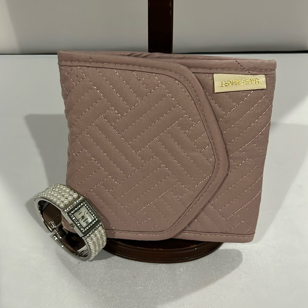 COPY - BAGSMART Jewelry Travel Organizer System Quilted Light Pink - Watch Incl…